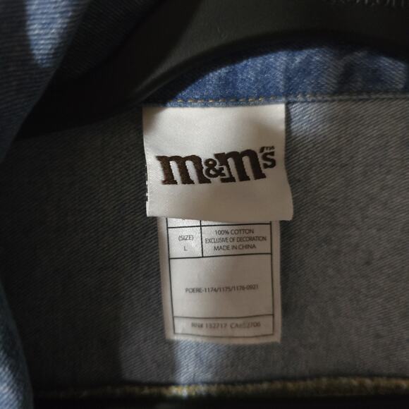 M&M Rainbow Vibes Denim Jean Jacket Large Pride Distressed - Picture 5 of 16